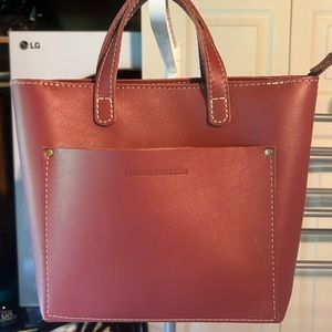 Portland Leather Mini Zip Crossbody. Guava. Like new!